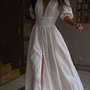 Commense Elegant White Maxi Dress